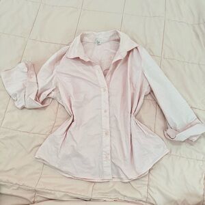 Old Navy Pink Fitted Button Down Shirt